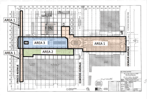 This rendering from the city of Tulsa shows the work areas for the planned extension of Fifth Street.