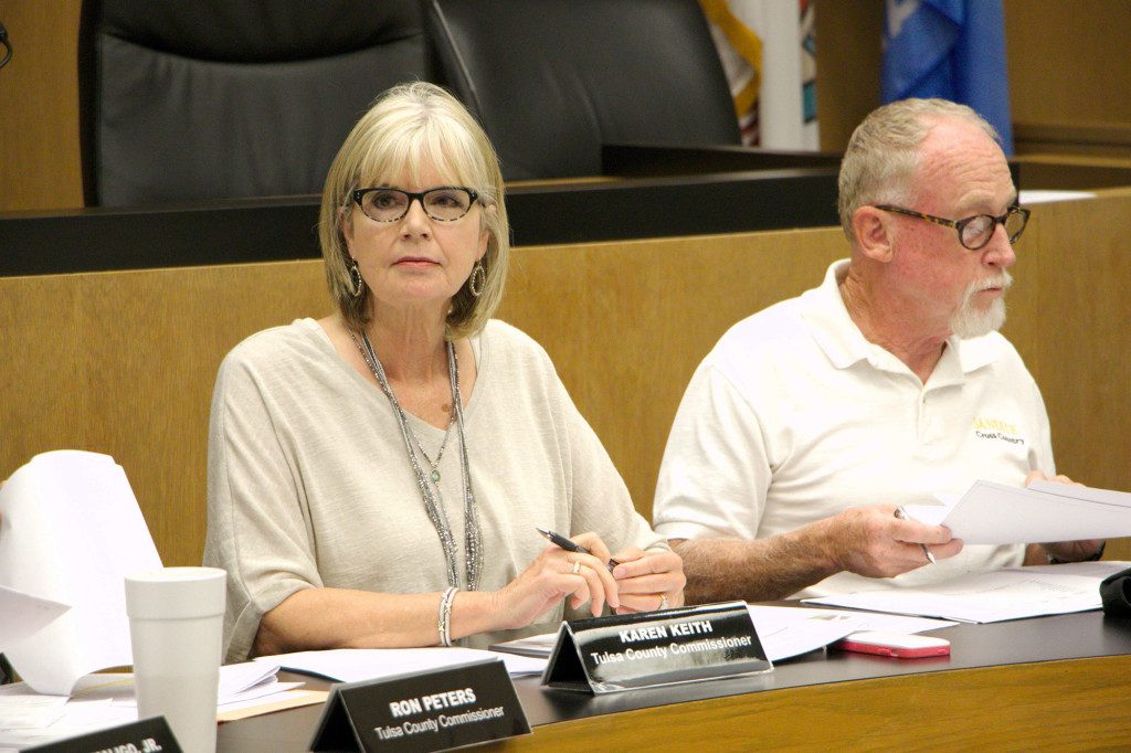 County Commissioner Karen Keith listens during a recent meeting of the Tulsa County Criminal Justice Authority. Keith said she has heard from many people encouraging her to run for mayor. DYLAN GOFORTH/The Frontier