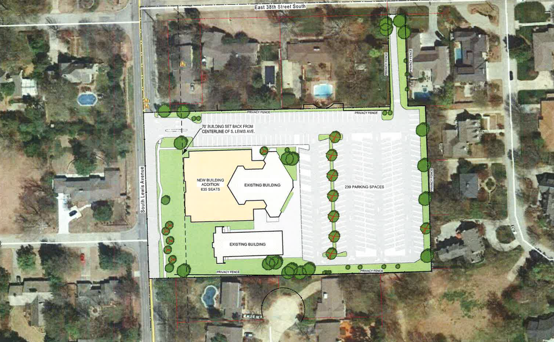 This rendering shows the proposed expansion of The Church at Midtown, 3819 S.  Lewis Ave. Provided