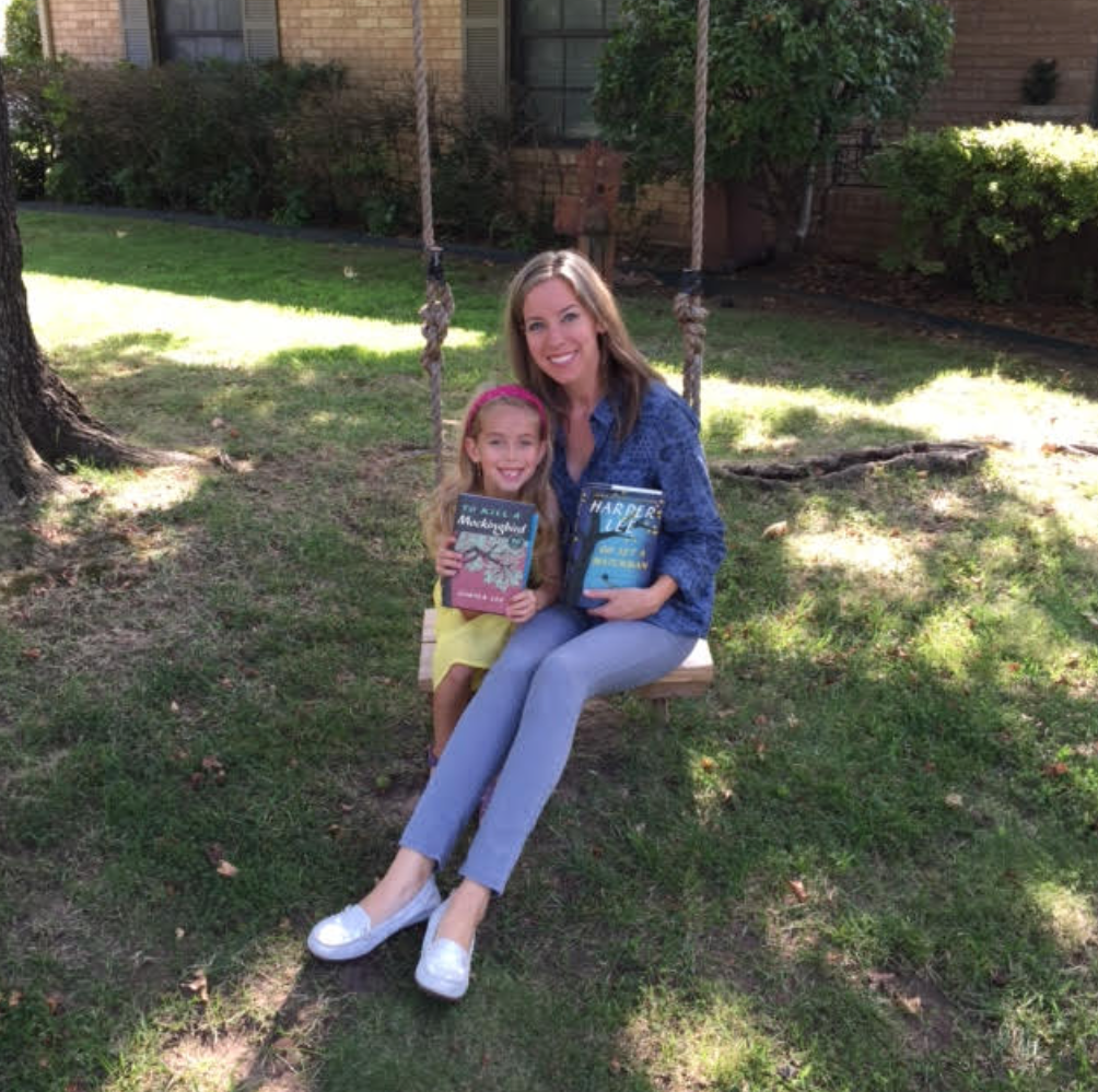 Jennifer White poses for a picture with her daughter ??? in the back yard of the their Tulsa home. White reviewed Harper Lee's new novel, xxxxx, for this week's Frontier Read. Courtesy.