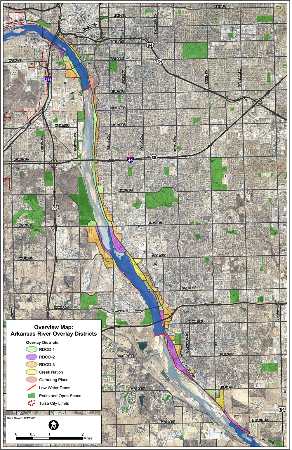 This preliminary map shows the areas covered by proposed Arkansas River development guidelines as designed ???? Provided.