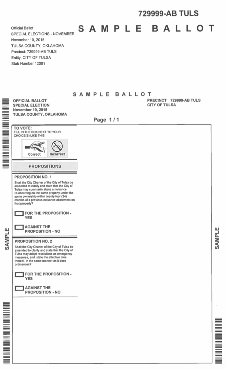 The Tulsa County Election Board had already begun preparing sample and absentee ballots for the scheduled Nov. 10 election. Courtesy TC Election Baord