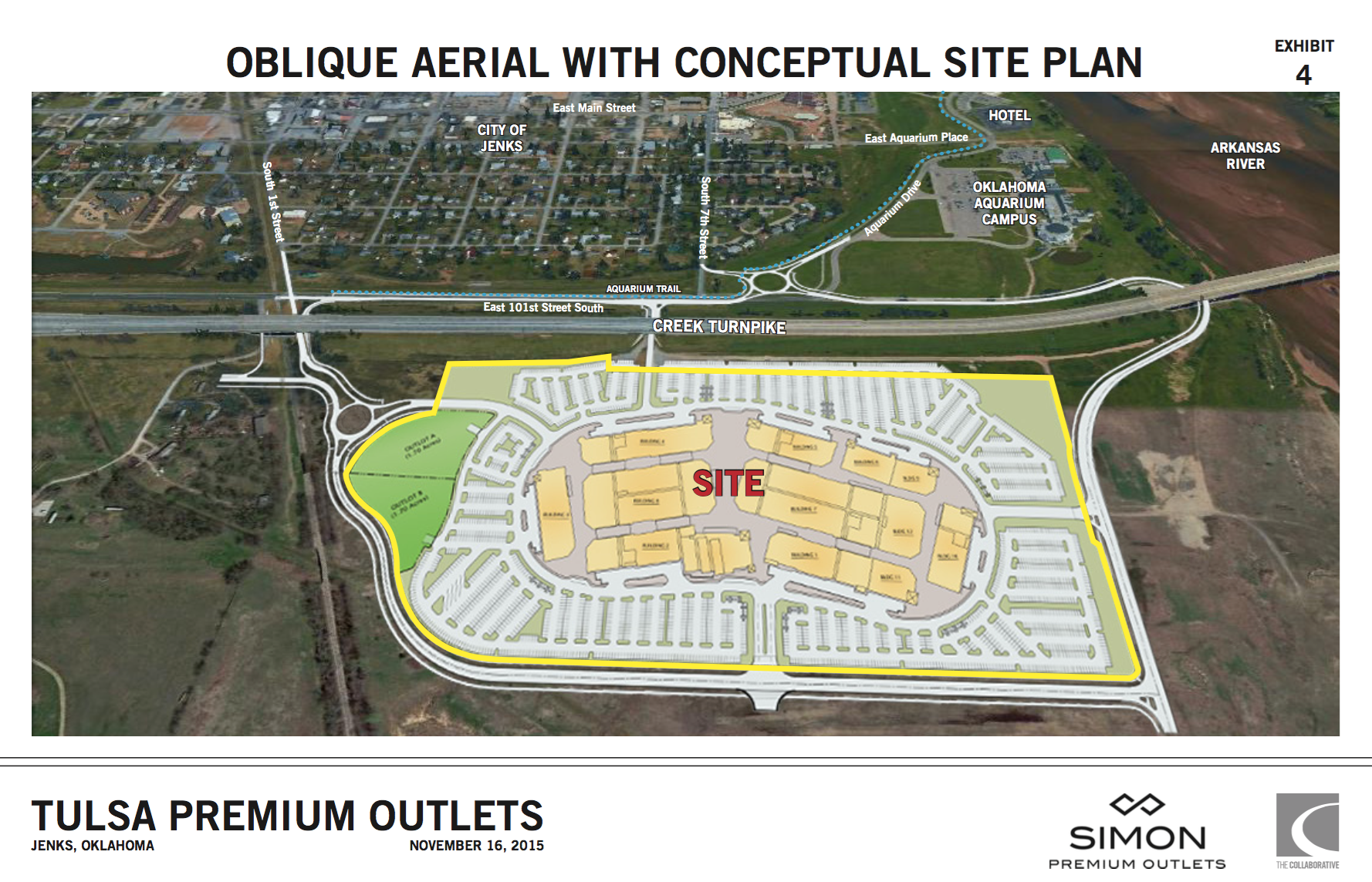 This Simon Property Group aerial rendering shows the Premium Outlet Mall to be built in Jenks./Courtesy